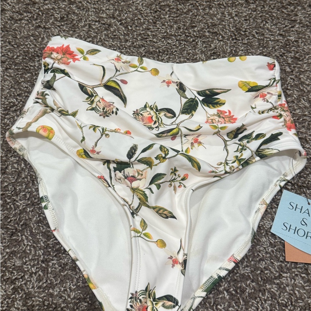 🍒Shade & Shore White printed Bikini Bottom